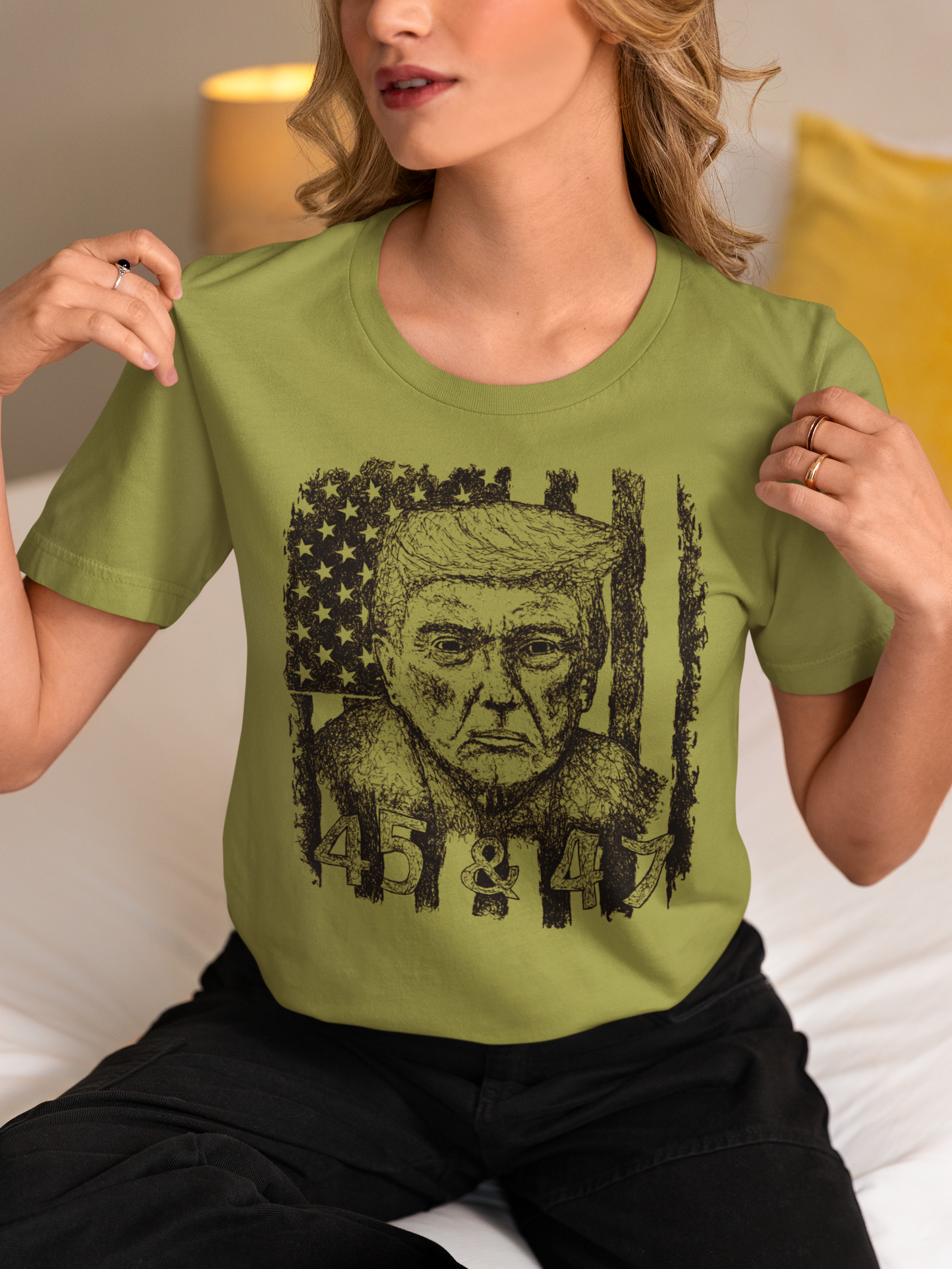 Donald Trump Shirt 45 and 47 T Shirt Gift for Men MAGA Gift for Women Patriotic Shirt Designs American Flag Shirt Trump 45 47th President