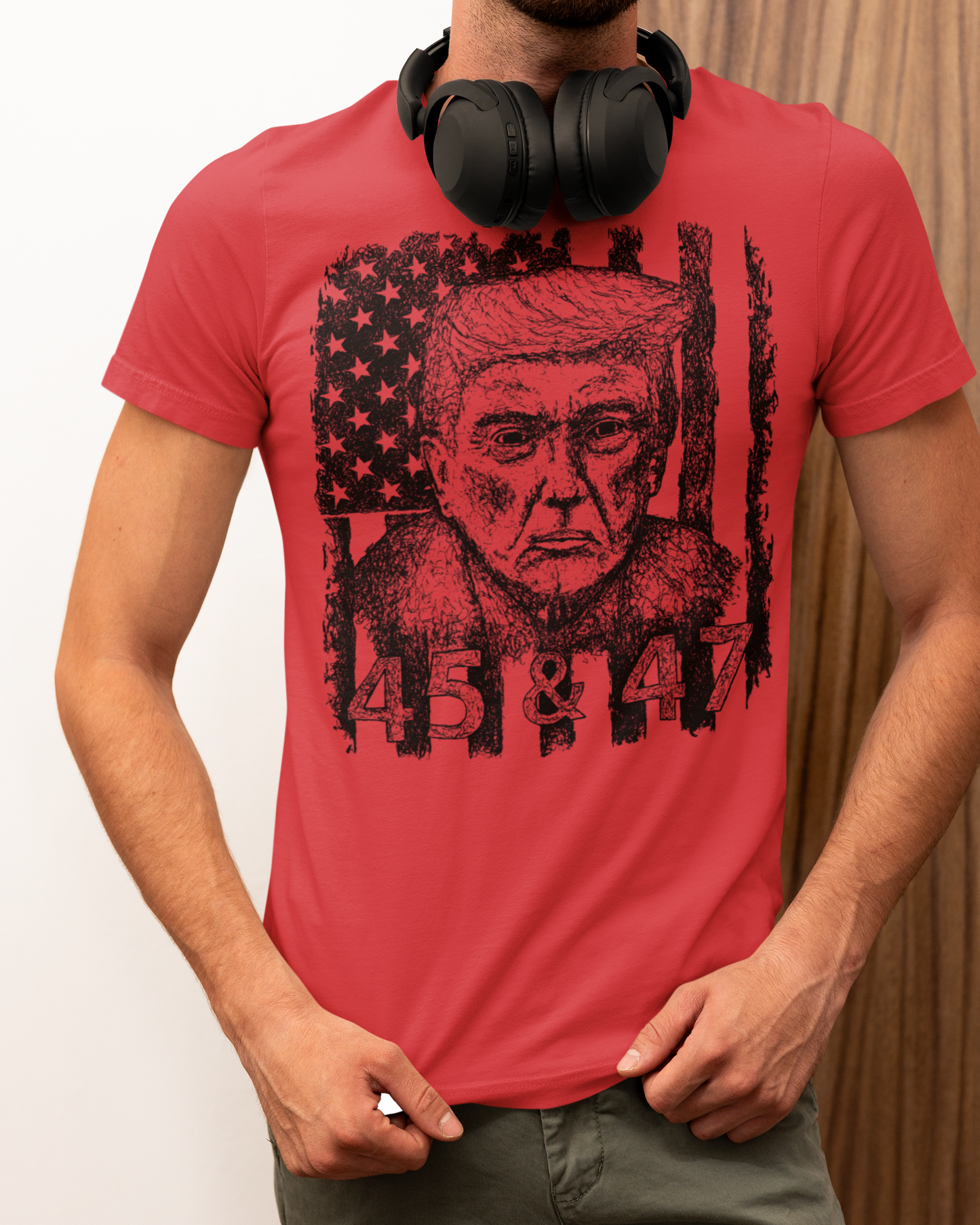 Donald Trump Shirt 45 and 47 T Shirt Gift for Men MAGA Gift for Women Patriotic Shirt Designs American Flag Shirt Trump 45 47th President