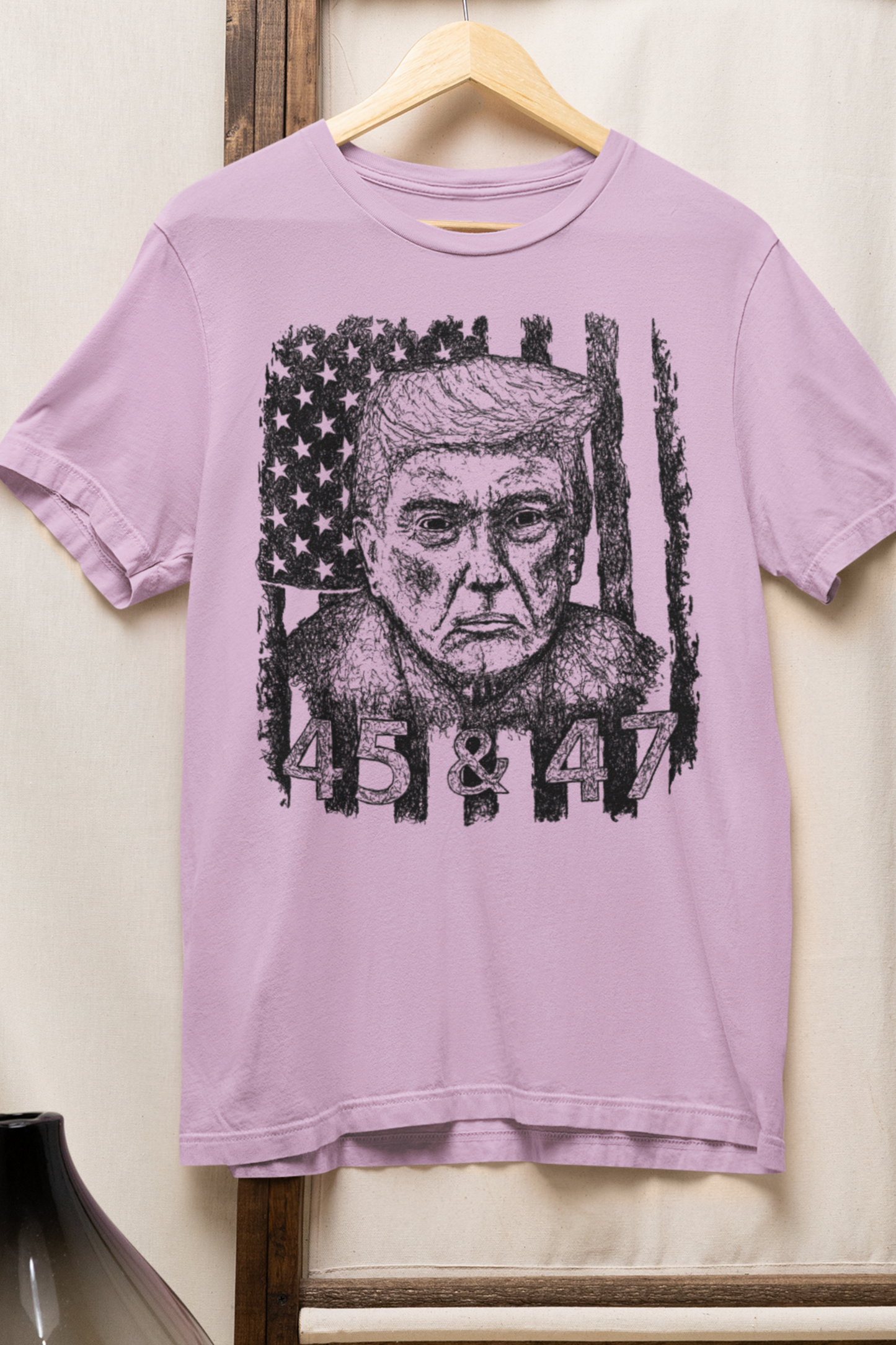 Donald Trump Shirt 45 and 47 T Shirt Gift for Men MAGA Gift for Women Patriotic Shirt Designs American Flag Shirt Trump 45 47th President